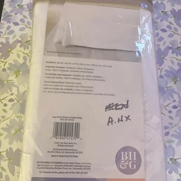 Better Homes & Garden F/Q Bedskirt / White / Loop Stitch * NEW NIP ** - Picture 2 of 2